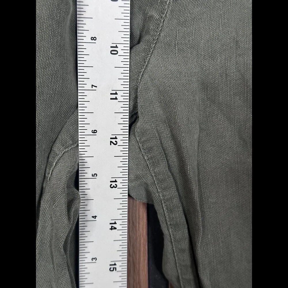 Wilfred Trousers 10 / 32 Womens Sage Green Chambray Linen Cropped Pleated Pants